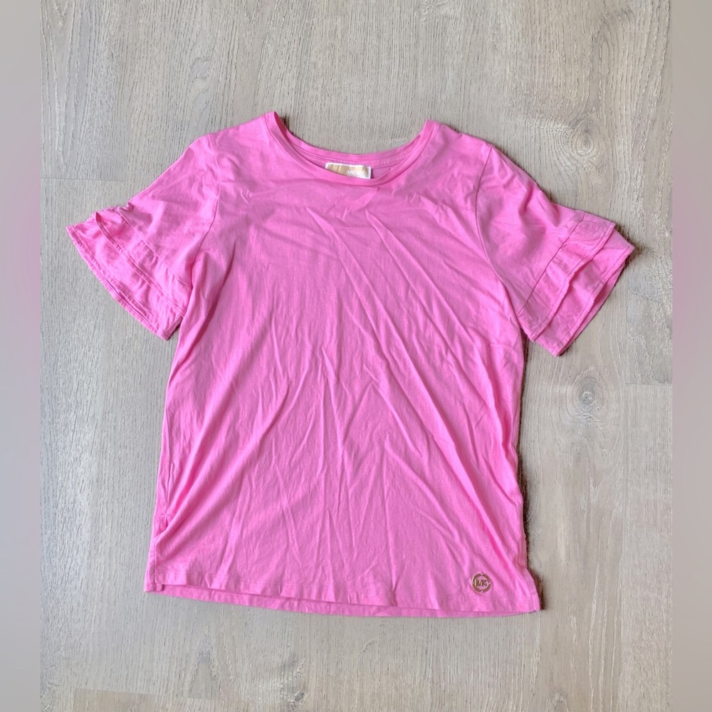Michael Kors Pink Ruffle Sleeve Tee
